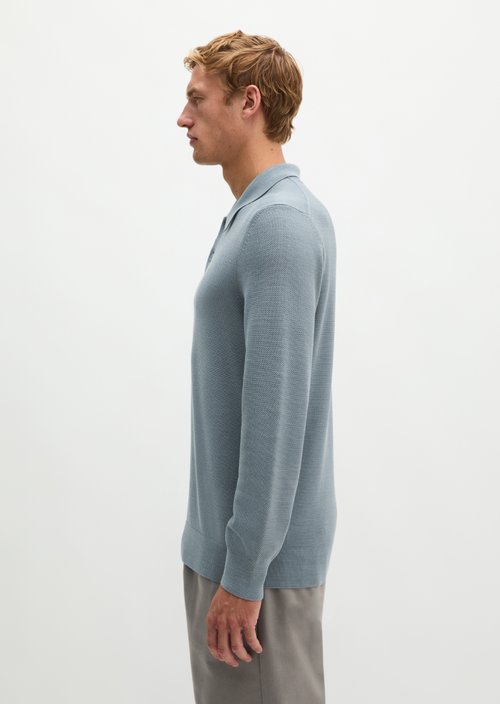 Regular-fit knit polo shirt — Black Pepper
