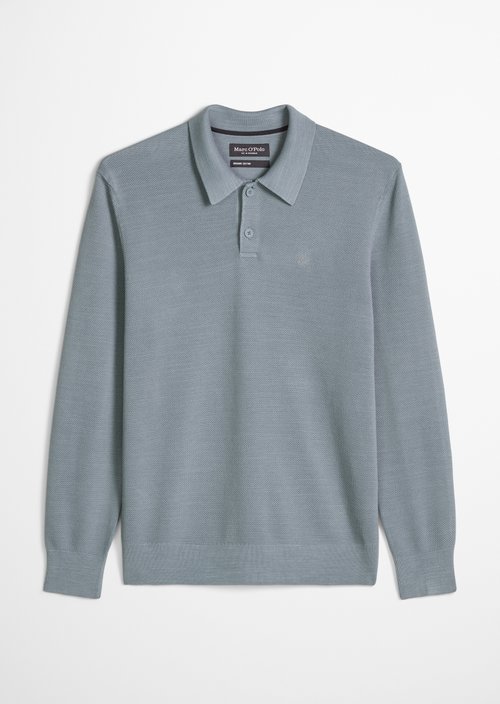 Regular-fit knit polo shirt — Black Pepper