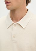 Regular-fit knit polo shirt made from 100% organic cotton - gray