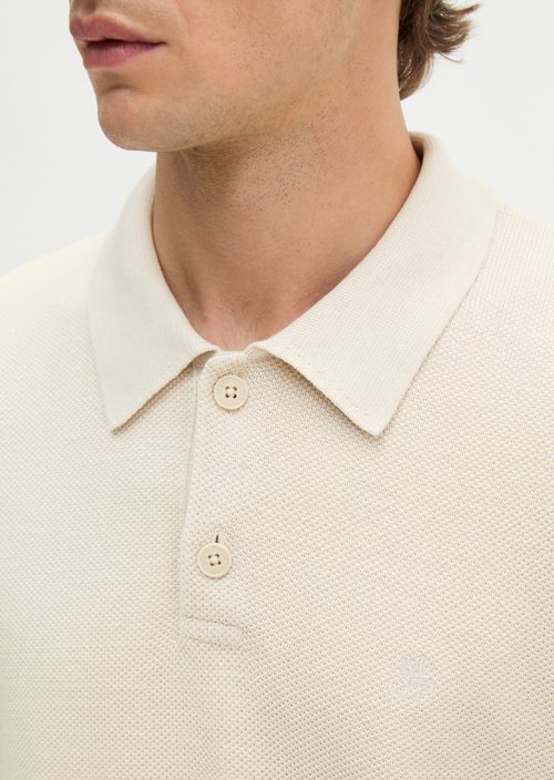 Regular-fit knit polo shirt — Grey Silk