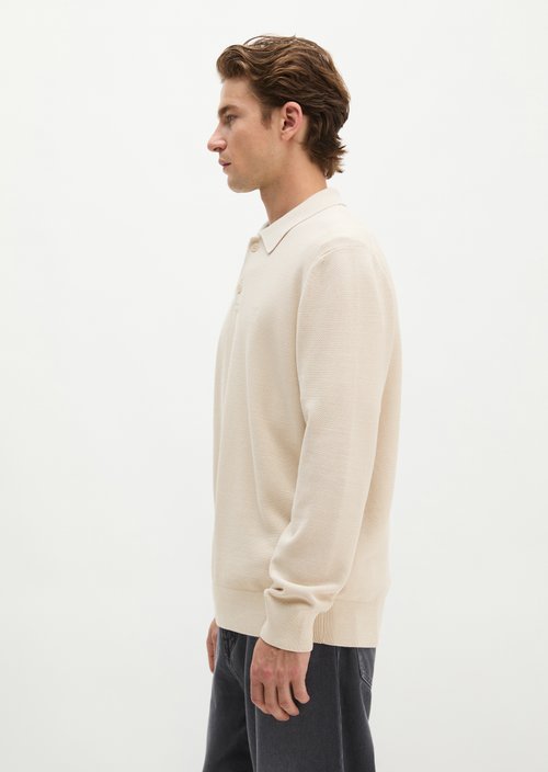 Regular-fit knit polo shirt — Grey Silk