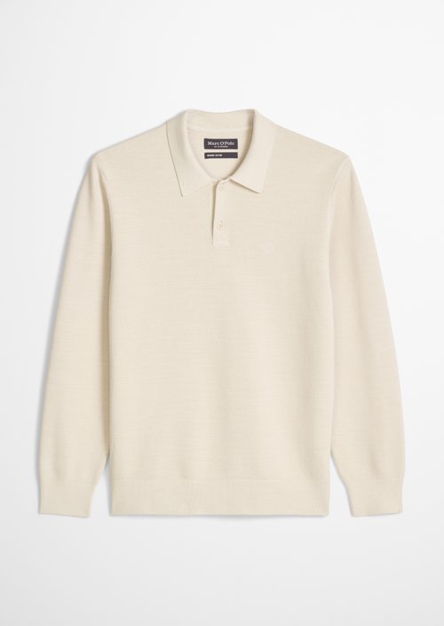 Regular-fit knit polo shirt — Grey Silk