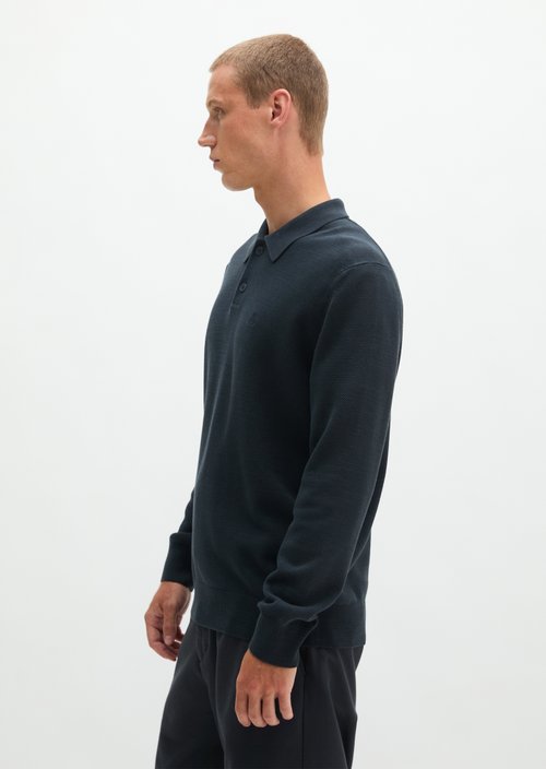 Regular-fit knit polo shirt — Peppercorn Grey