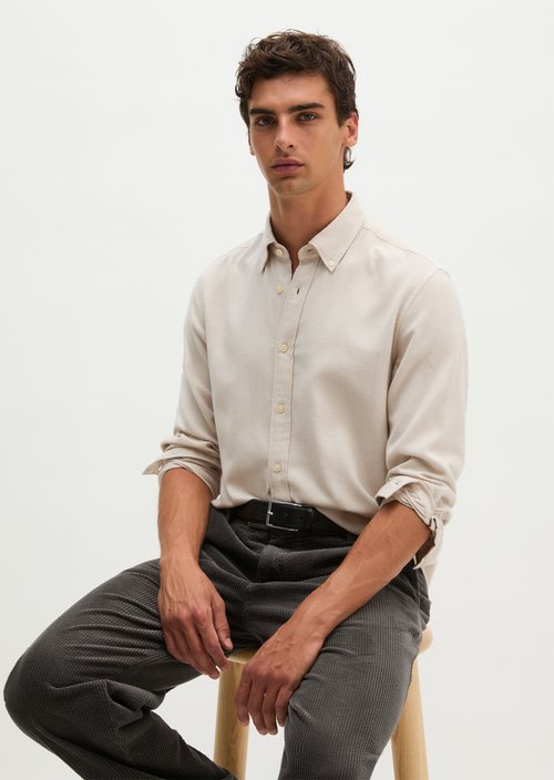 Regular-fit shirt — Dark Beige