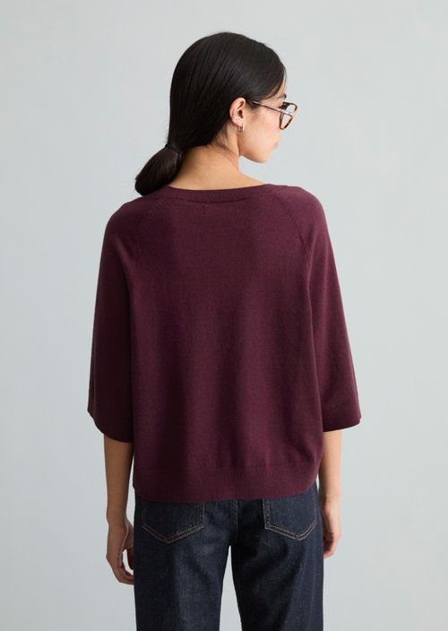 Oversized knit sweater — Dark Red Melange