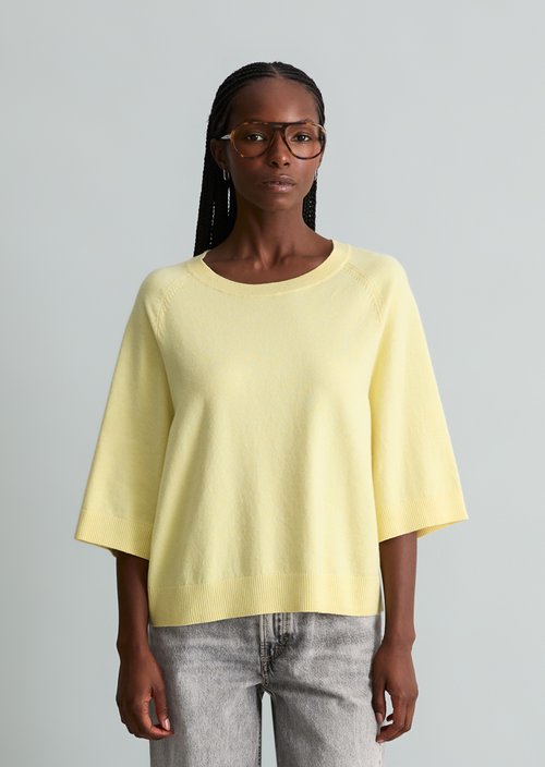 Oversized knit sweater — Medium Yellow Melange