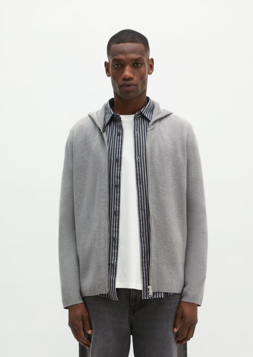 Hooded cardigan regular — Cloudy Grey Melange