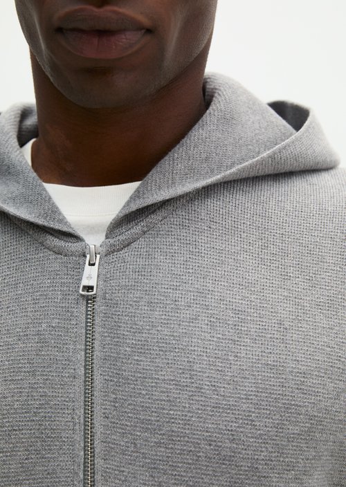 Hooded cardigan regular — Cloudy Grey Melange