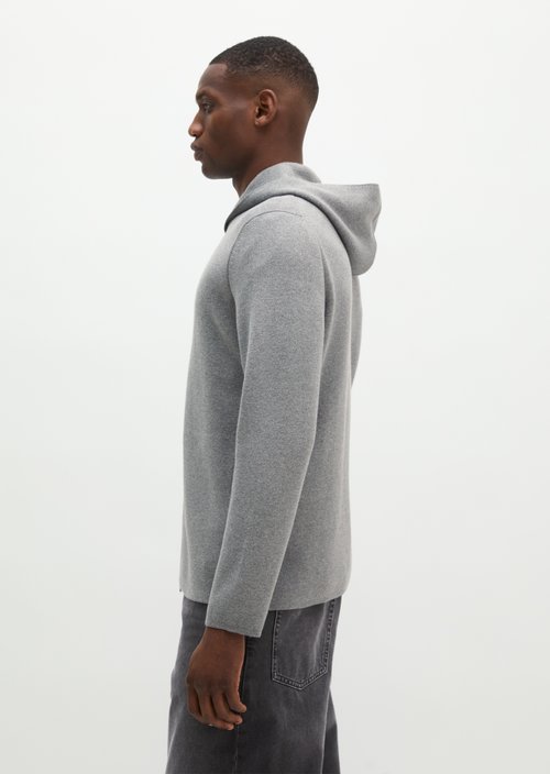 Hooded cardigan regular — Cloudy Grey Melange