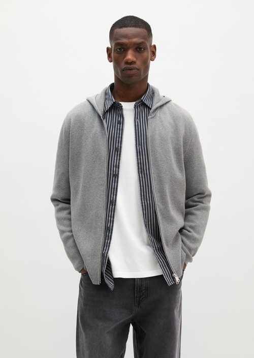 Hooded cardigan regular — Cloudy Grey Melange