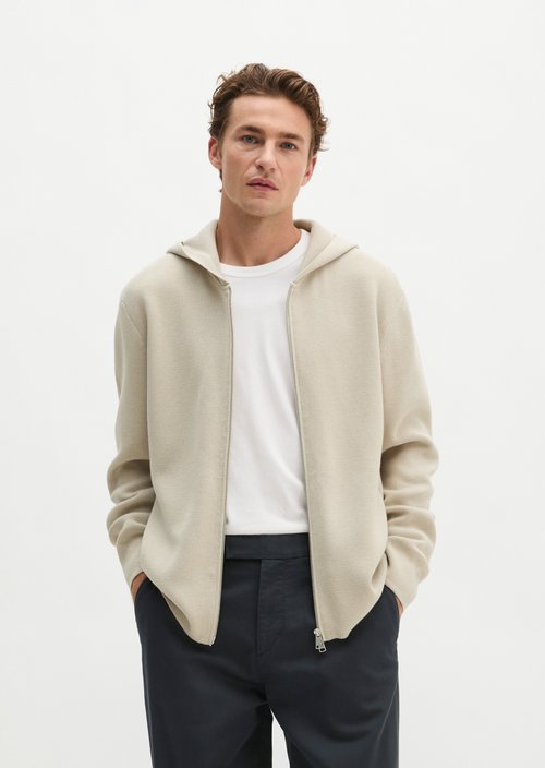 Hooded cardigan regular — Grey Silk