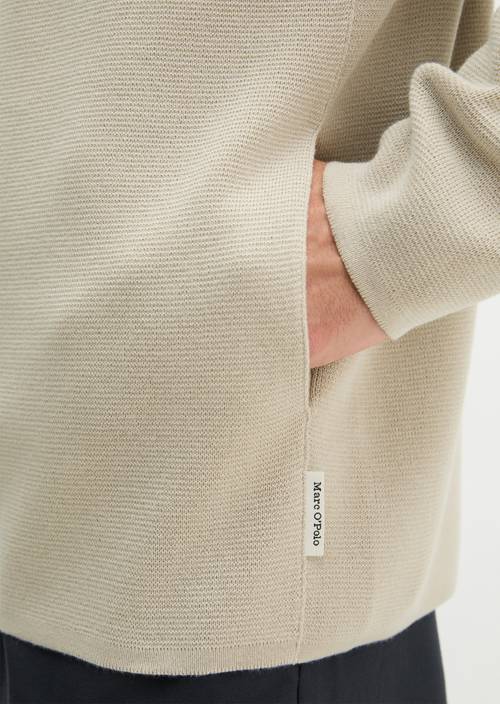 Hooded cardigan regular Grey Silk in detail view