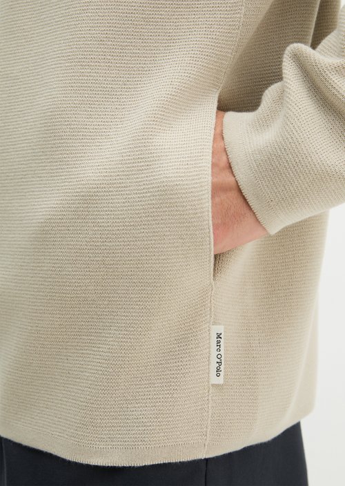 Hooded cardigan regular — Grey Silk