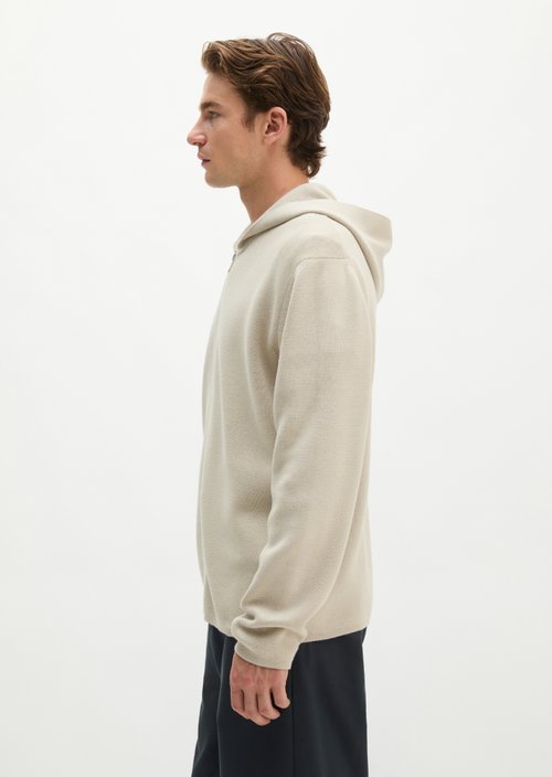 Hooded cardigan regular — Grey Silk
