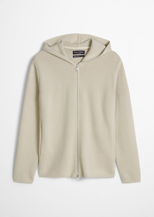Hooded cardigan regular — Grey Silk