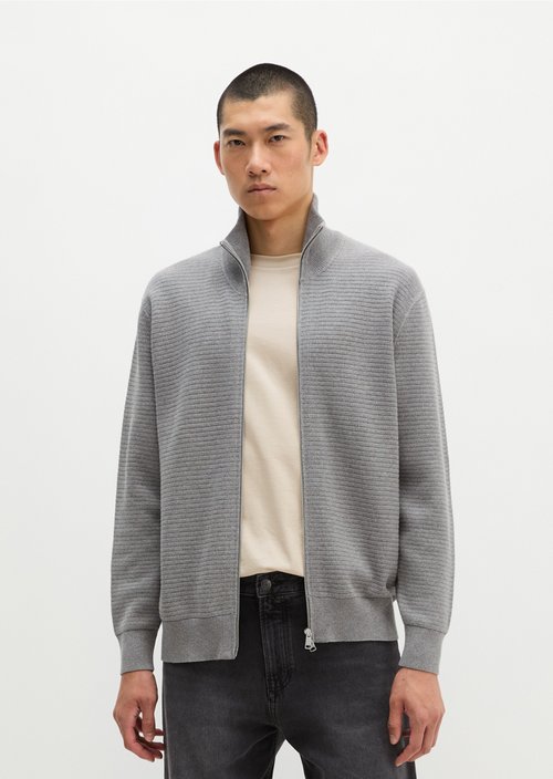 Regular-Fit Cardigan — Cloudy Grey Melange