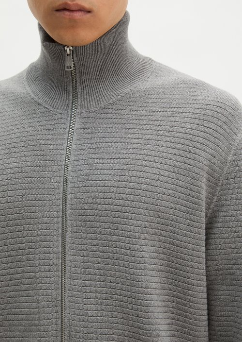 Regular-Fit Cardigan — Cloudy Grey Melange