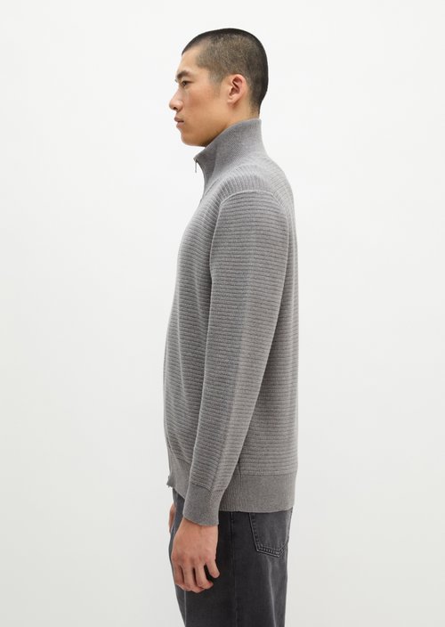 Regular-Fit Cardigan — Cloudy Grey Melange