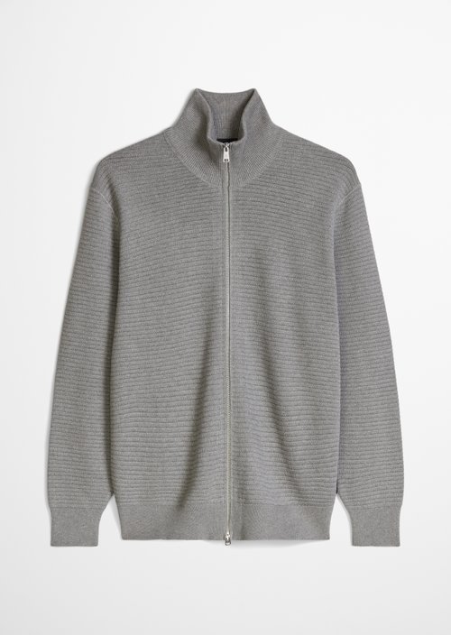 Regular-Fit Cardigan — Cloudy Grey Melange