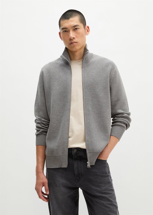 Regular-Fit Cardigan — Cloudy Grey Melange