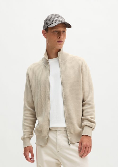 Regular-Fit Cardigan — Grey Silk