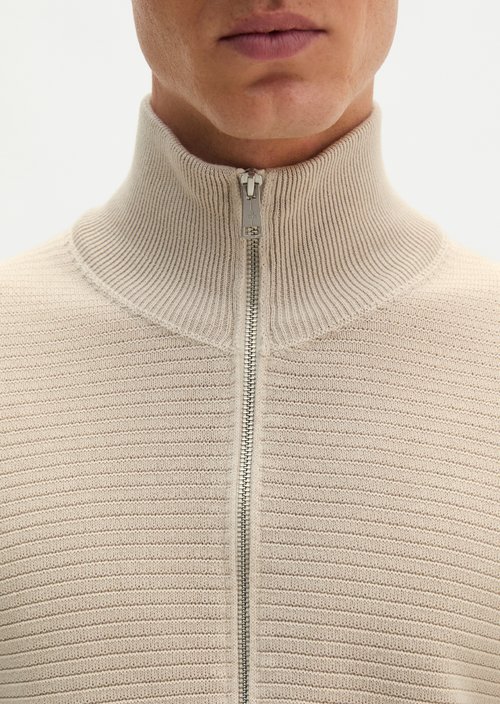 Regular-Fit Cardigan — Grey Silk