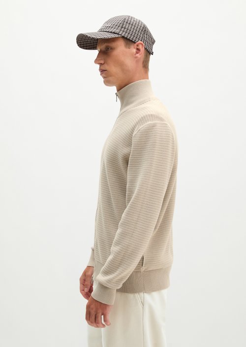 Regular-Fit Cardigan — Grey Silk