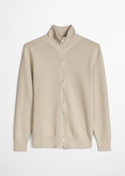 Regular-Fit Cardigan — Grey Silk