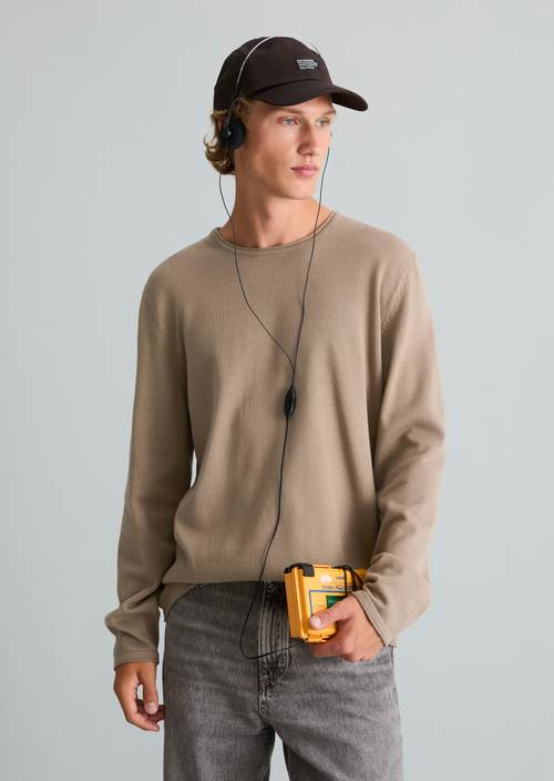 Regular-fit sweater Cold Taupe in front view