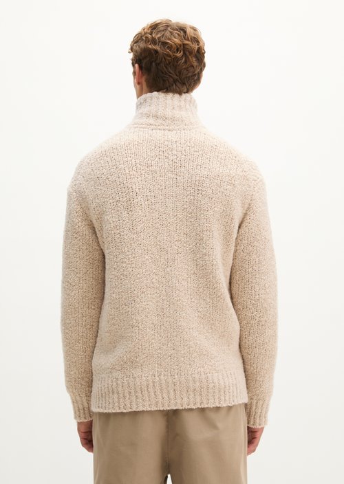 Oversized Bouclé Cardigan — Medium Beige Melange