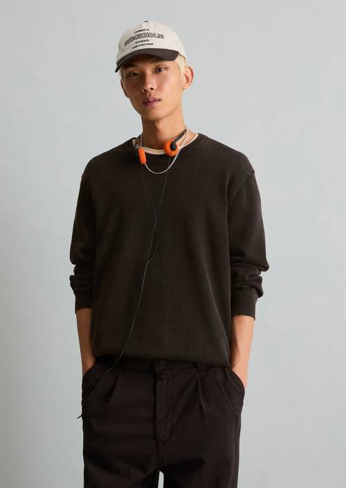 Regular-fit sweater Chocolate Brown in front view