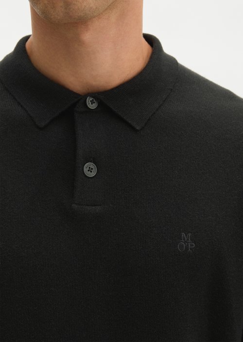 Regular-Fit Knit Polo Shirt — Black