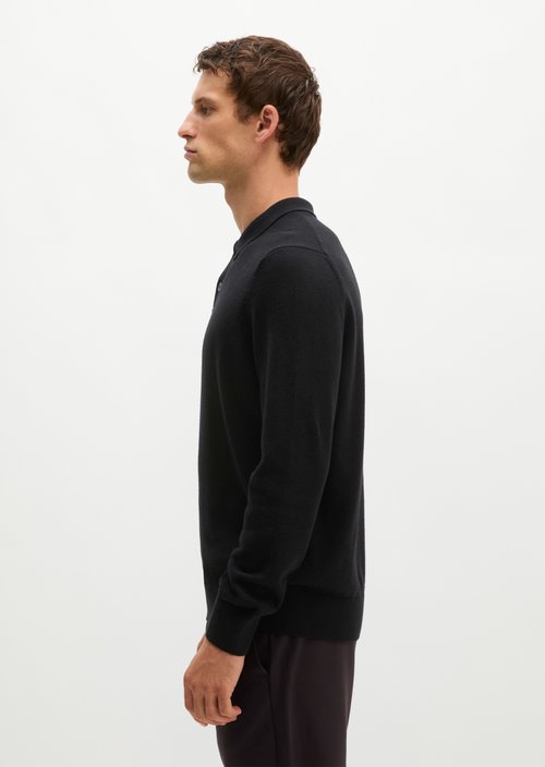 Regular-Fit Knit Polo Shirt — Black