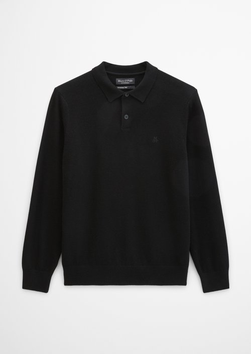 Regular-Fit Knit Polo Shirt — Black
