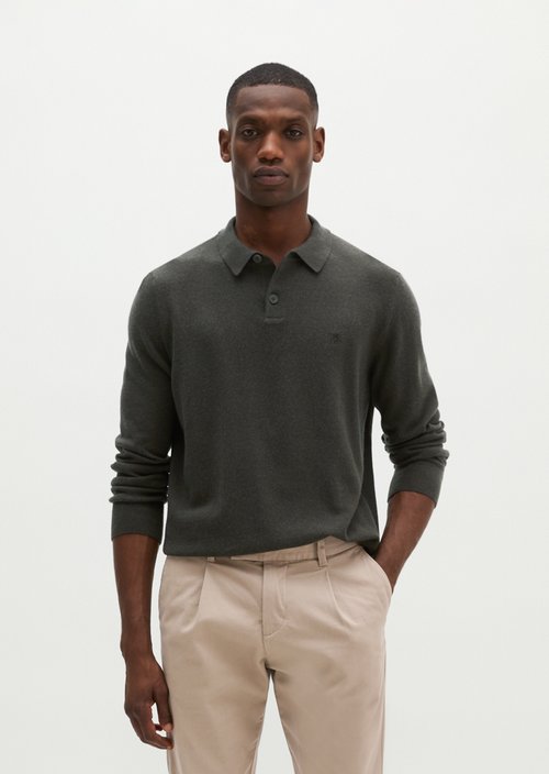 Regular-Fit Knit Polo Shirt — Wooden Earth