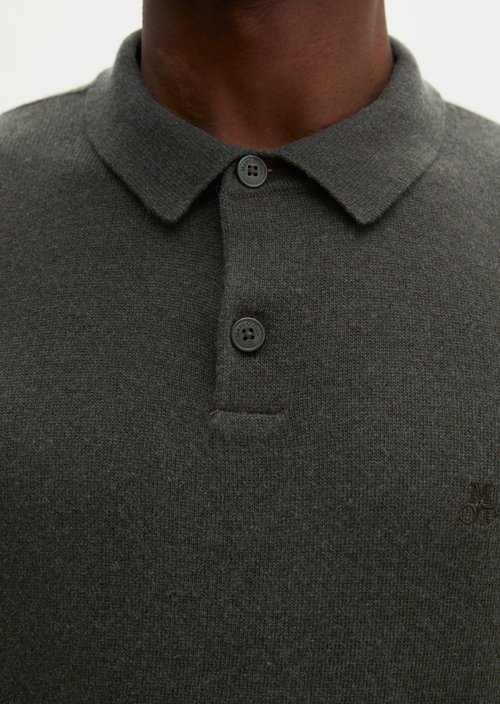 Regular-Fit Knit Polo Shirt — Wooden Earth