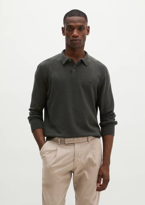 Polo en maille, coupe classique Wooden Earth en vue de face