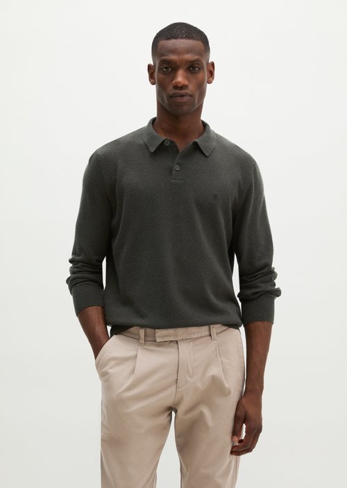 Regular-Fit Knit Polo Shirt — Wooden Earth