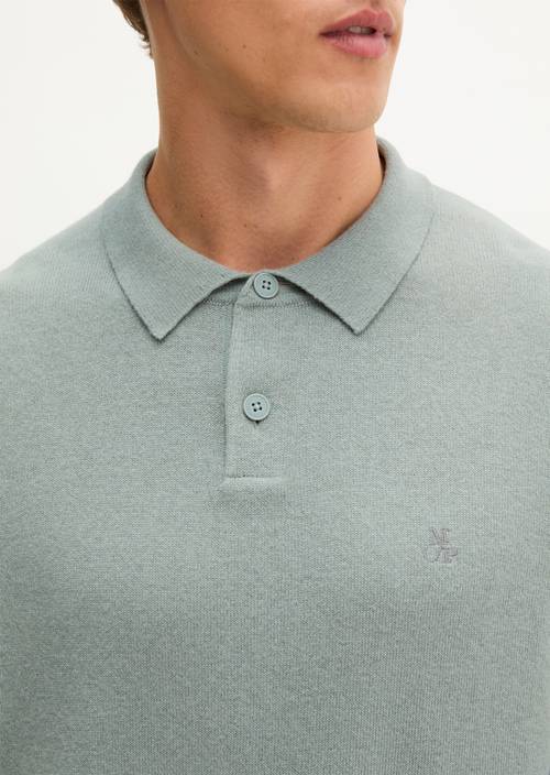 Gebreid poloshirt, regular pasvorm Faded Mint in detailaanzicht