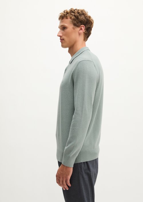 Regular-Fit Knit Polo Shirt — Faded Mint