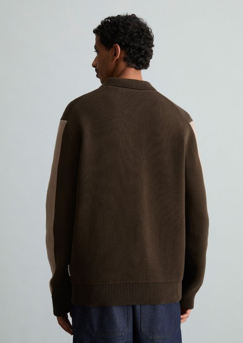 Relaxed-fit cardigan — Chocolate Brown (alternate view)