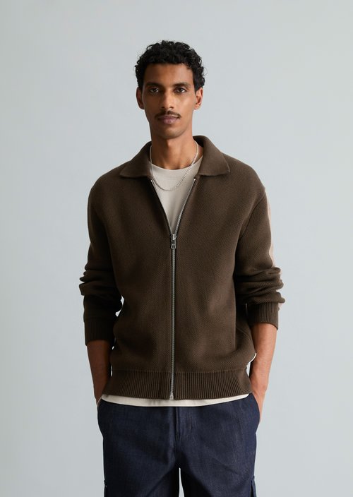 Relaxed-fit cardigan — Chocolate Brown