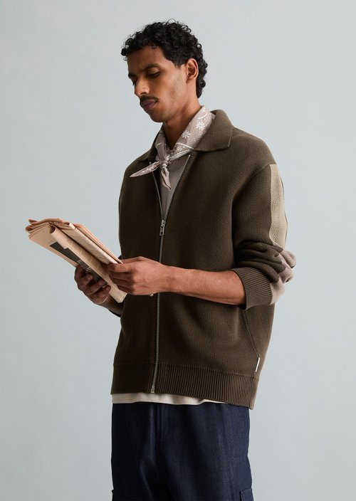Relaxed-fit cardigan — Chocolate Brown
