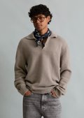 トップス marka washable wool polo Regular-fit polo-style sweater made from a soft virgin wool blend