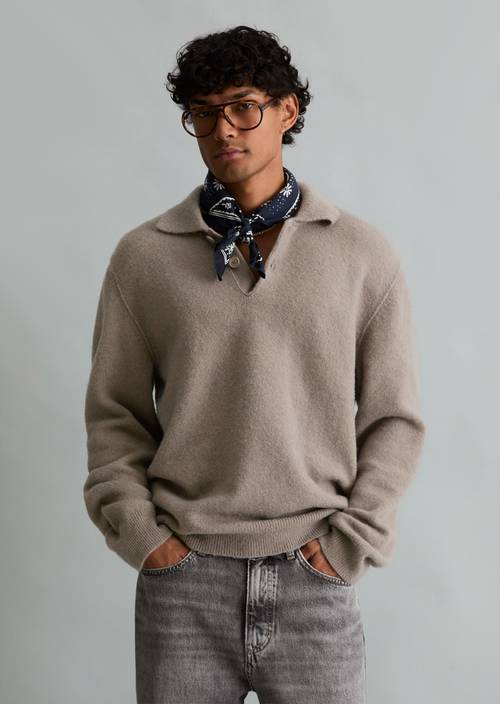 Pull style polo, coupe classique Dolphin en vue de face
