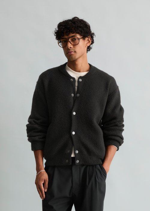 Relaxed-fit cardigan — Black