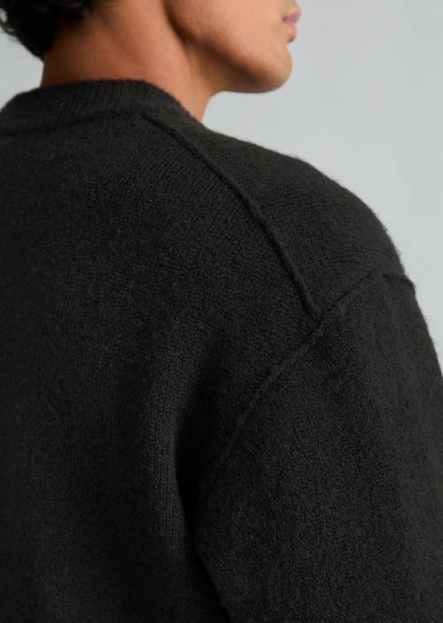 Relaxed vest Black in detailaanzicht