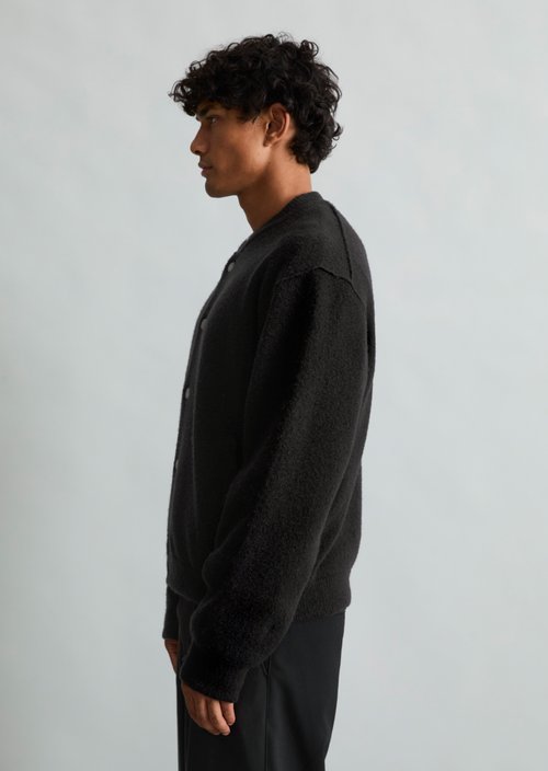 Relaxed-fit cardigan — Black