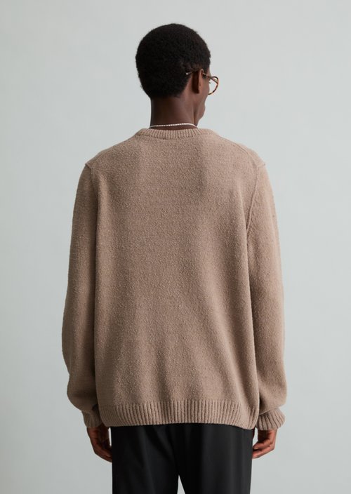Regular-Fit Bouclé Sweater — Dolphin