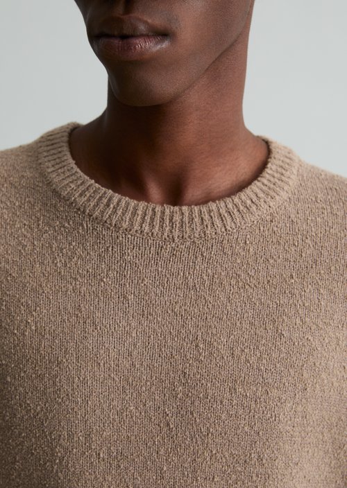 Regular-Fit Bouclé Sweater — Dolphin